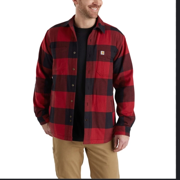 Carhartt Rugged Flex Hamilton Fleece Lined Flannel Shirt  Large Tall - Picture 1 of 5